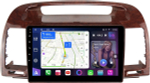 Магнитола Toyota Camry 30 2001-2006 (рамка дерево 1) - FarCar 3020M монитор 9" QLED на Android 13, 8-ядер, CarPlay, 4G SIM-слот