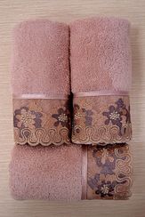 Набор махровых салфеток LALEZAR  3 пр 32х50  Soft Cotton розовый