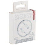 Кабель Energy ET-32 USB-С/USB-C, белый