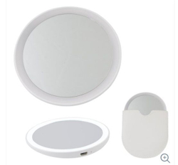 Зеркало косметическое, карманное с подсветкой с диммером ULK-F73 SW/DIM/RECH аккумулятор Li-Ion 150мА белое Uniel