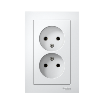 Розетка 2-м СП AtlasDesign 16А IP20 без заземл. в сборе бел. SE ATN000120