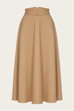 Бежевая юбка-миди со шнуровкой на поясе "Фелиция"