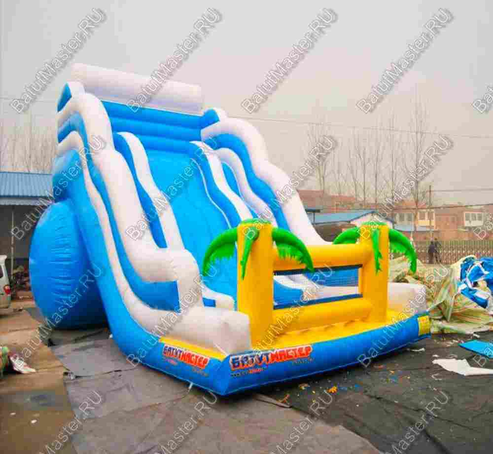Большой надувной батут-горка "Волна - 2" 10*6*8 м
