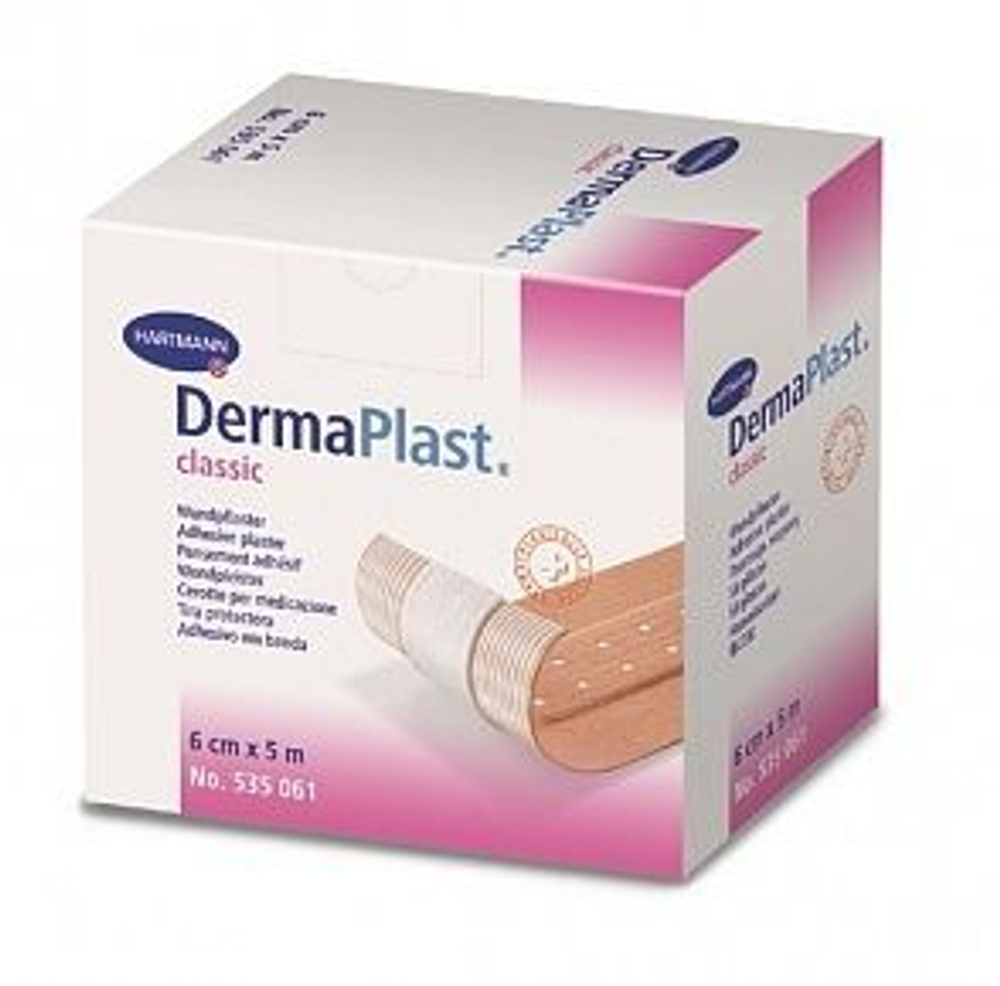 DERMAPLAST classic - Гипоаллерг. пластырь из текстильного мат-ла, цв.кожи: 5 м х 4 см
