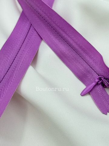 Молния потайная неразъемная сиреневая