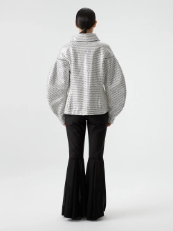 Куртка черно-белая с объемными рукавами OLA OLA