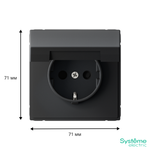 Розетка ArtGallery 16А IP20 с заземл. со шторками с крышкой быстрозажим. клем. механизм карбон SE GAL001046S