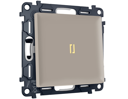 MA362010 Комплект механизма 1-кл выключателя с подсветкой 3200K ALFA Серо-бежевый матовый QUANT (AP3620, VM101, G11Y)
