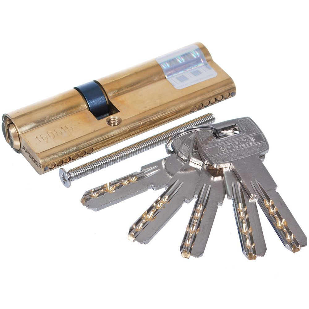 Личинка замка двери Apecs, SM-90(35/55)-G, 00015700, 90 мм, золото