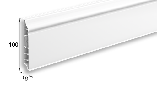 Плинтус ПВХ Идеал Дюра фигурный 001 Белый 100х16х2200 мм