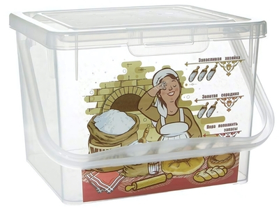 Контейнер для муки с декором 5,3л бесцветный