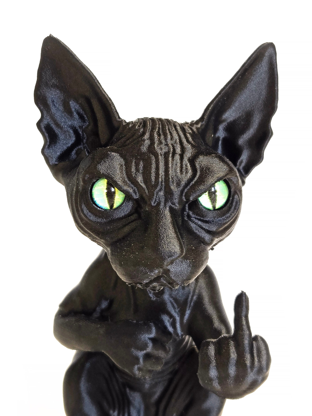 Фигурка кота, недовольный Сфинкс, 3Д печать, высота 13,5 см., черный