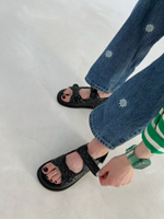 Сандалии в стиле "chanel"черного цвета