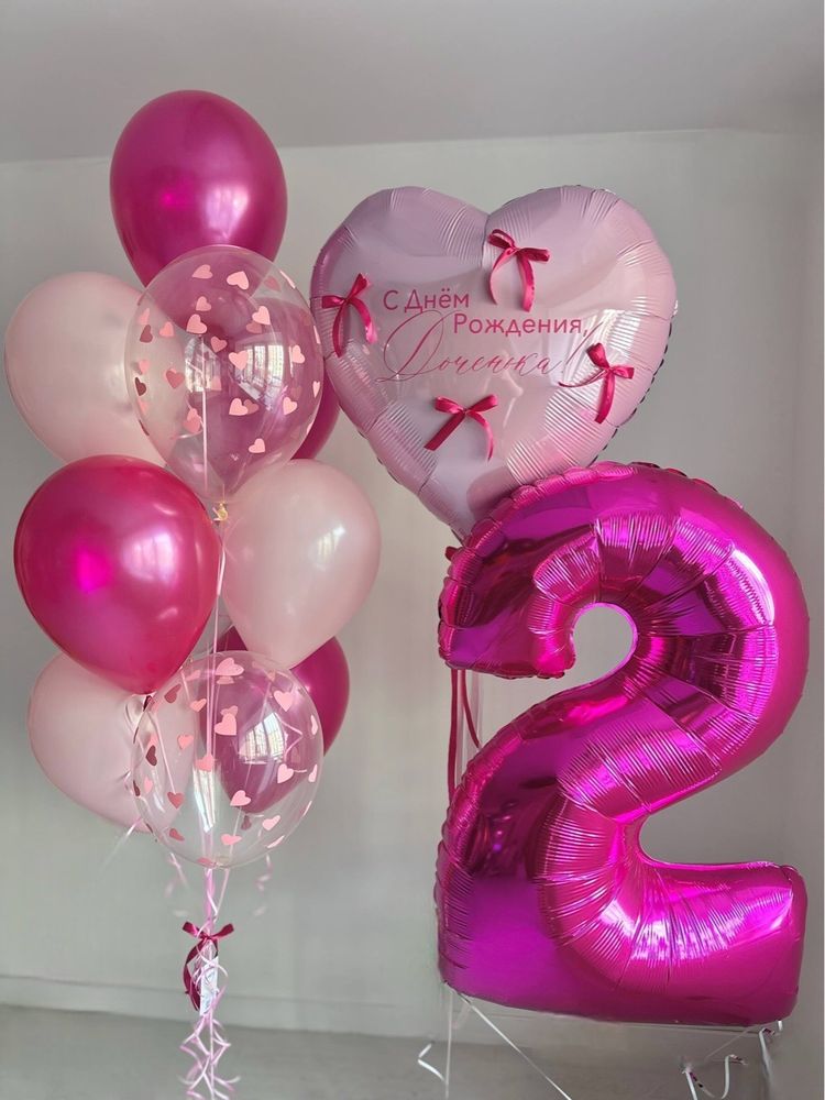 Воздушные гелиевые шарики с доставкой по Хабаровску бантики №5057