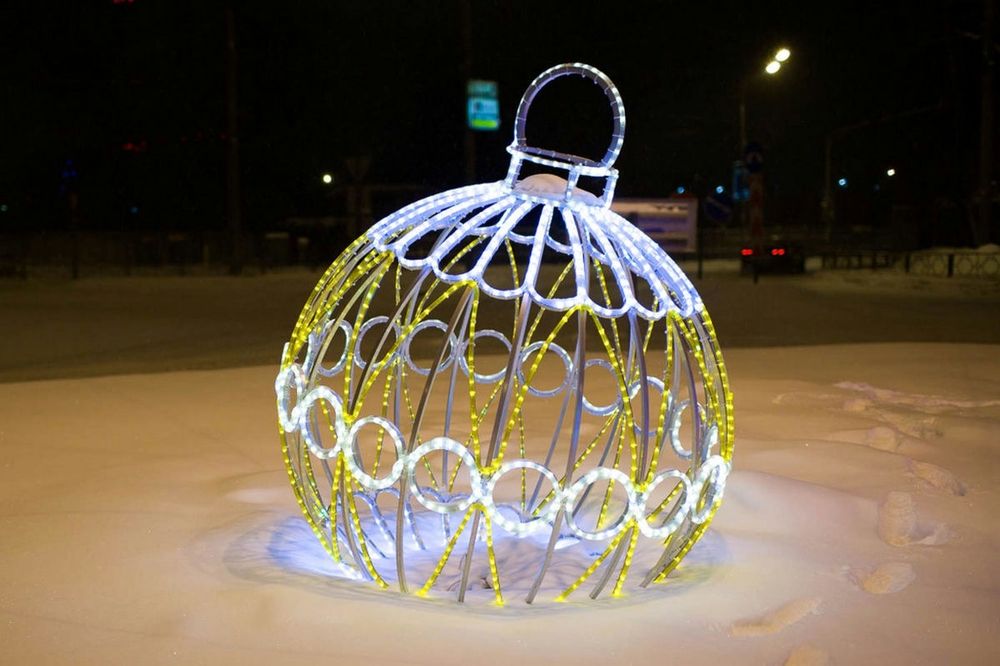 светодиодный новогодний шар