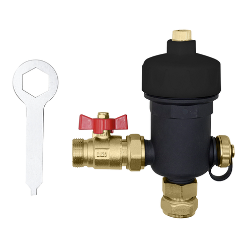 Магнитный сепаратор шлама Rommer для настенных котлов НР 3/4"x НГ 3/4" композитный (RFW-0080-256620)