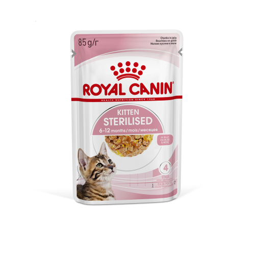 Влажный корм Royal Canin Kitten Sterilised для стерилизованных котят, в желе, 24 шт x 85 г