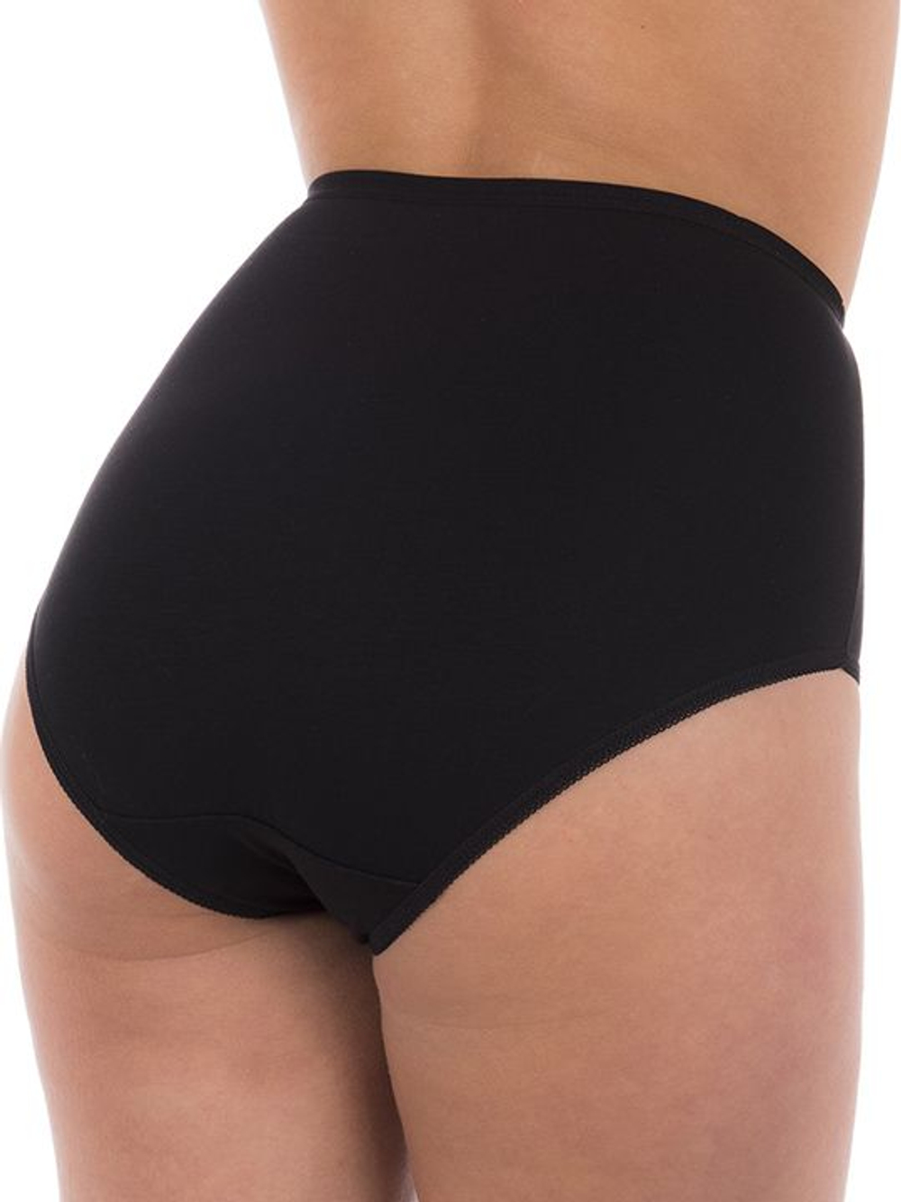 Трусы-макси из хлопка с элементами из кружева (Размер: XXXL) (Цвет: бежевый)