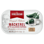 King Oscar, Royal Fillets™, макрель с перцем халапеньо, 115 г (4,05 унции)