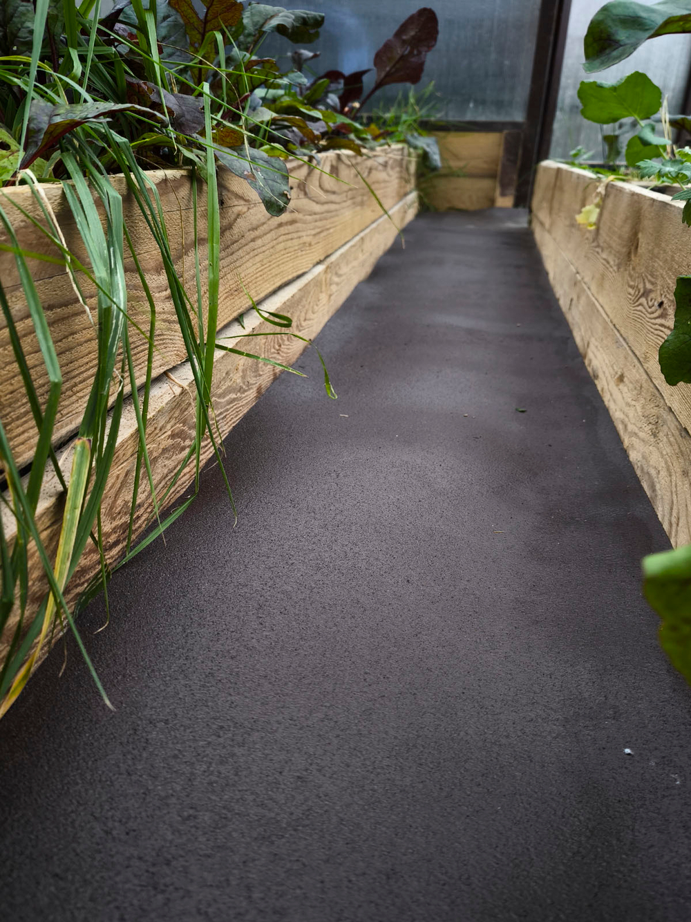 Покрытие для садовых дорожек из резино-пластика 2 мм (1,8мм), ширина 50 см (коричневый)