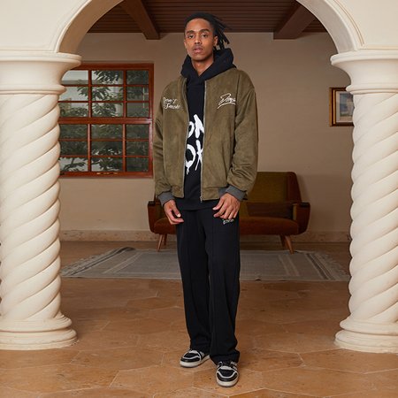 Бомбер DONSMOKE "Bat Logo" Suede Varsity Jacket