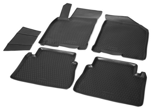 Коврики в салон автомобиля Rival для Chevrolet Lacetti седан, хэтчбек, универсал 2004-2013/Daewoo Gentra II поколение седан 2013-2016/Ravon Gentra седан 2015-2018, полиуретан, без крепежа, 5 частей, 11301001
