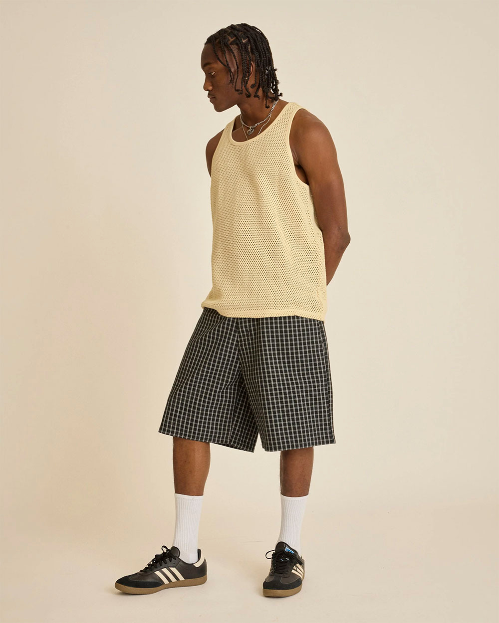 Шорты джинс. Obey Plaid Baggy Denim Short