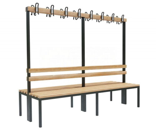 Скамейка с вешалкой для раздевалок «Бэйсик Дуо» двухсторонняя