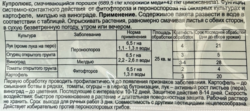 Купролюкс 6,5 г  ПЗУ-148