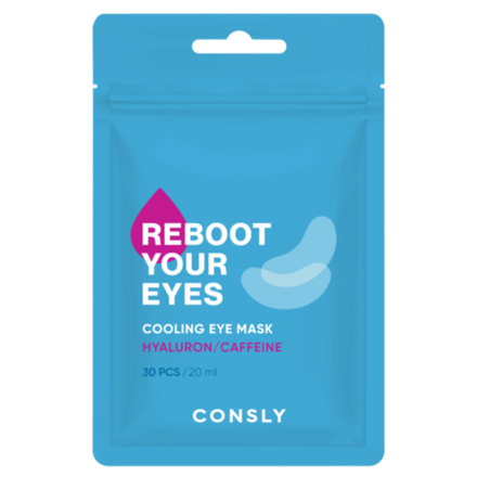Охлаждающие тканевые маска-патчи для области вокруг глаз Consly, с кофеином и гиалуроновой кислотой, 30 шт
