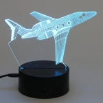 Светильник ночник «3D-Самолёт» на пластиковой подставке, с включателем USB