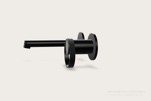 Смеситель для раковины Gessi Anello, настенный, короткий излив, встраиваемый, цвет Black Metal Brushed PVD
