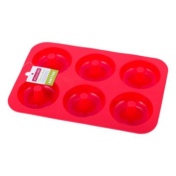 Форма силиконовая Kamille KM-7760 пончик (прямоугольная) порционная 26,4х18,2х3,6 см.