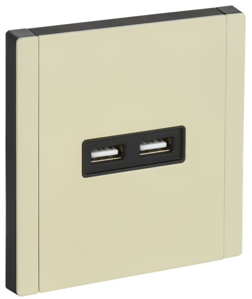 FORTE&PIANO Розетка USB A+A 3,1А FP849M металл серый сланец IEK