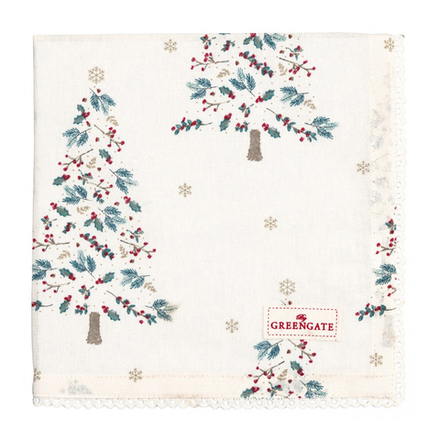 Салфетка Lucie xmas white с кружевом