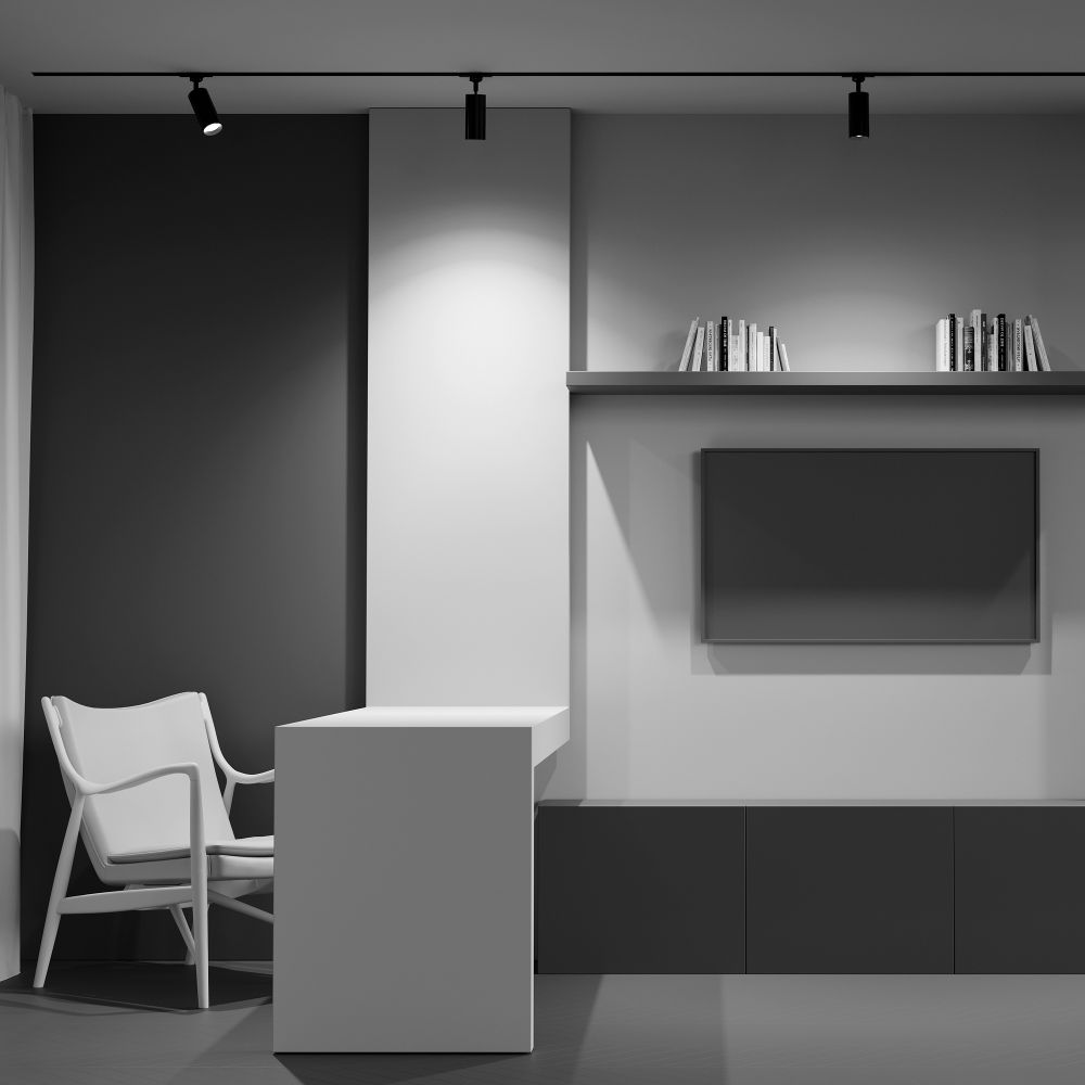 Трековый светильник для трехфазного шинопровода Maytoni Trinity Focus TR028-3-GU10-B