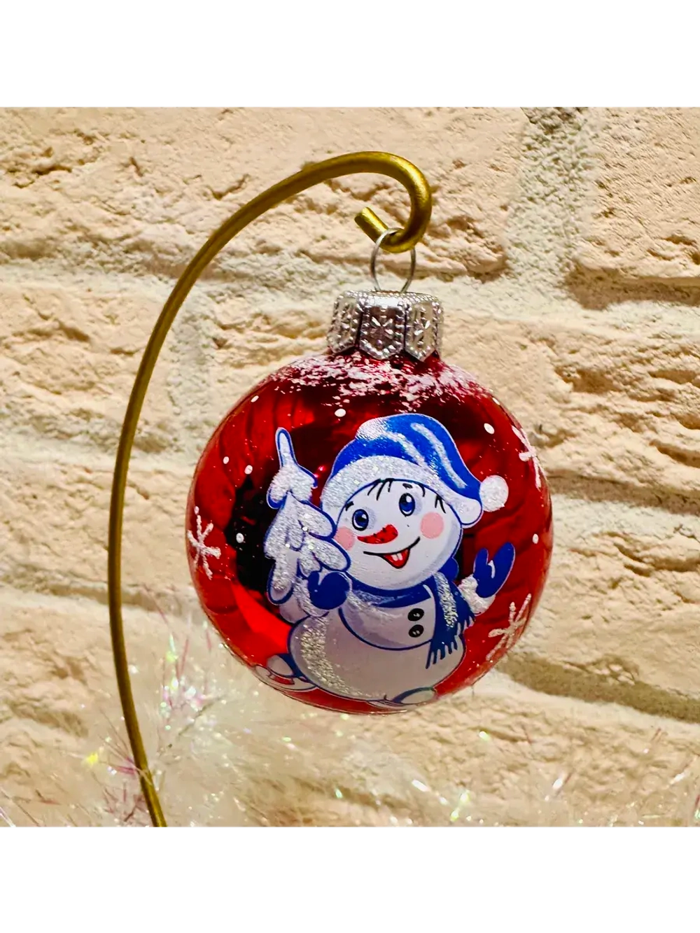 Елочный шар "Снеговичок " 6 см