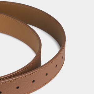 Женский ремень 35мм из кожи сафьяно, цвета карамель