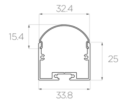 Профиль накладной алюминиевый LC-LP-2534-2 Anod