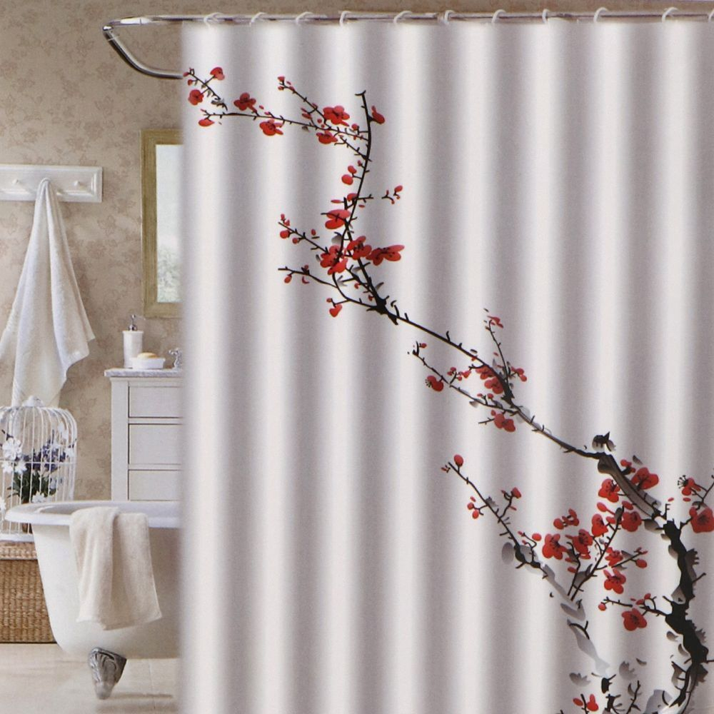 Штора для ванн 180х180 см, ПЭ, Сакура, бел, STSC1019