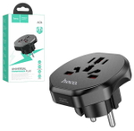 Сетевой переходник для евророзетки HOCO AC6 10A 250W (черный)