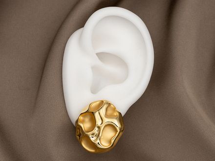 Серьги "Винтаж. Мятый металл" 26мм