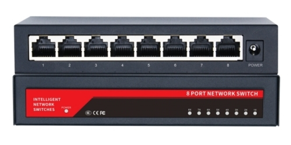 EN-1008GM неуправляемый коммутатор 8 портов Ethernet 1000 Мбит/с, 5В, металл