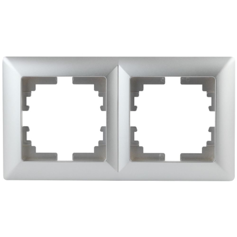 Рамка для розеток и выключателей Intro Solo 4-502-03 на 2 поста, СУ, алюминий | Intro Solo