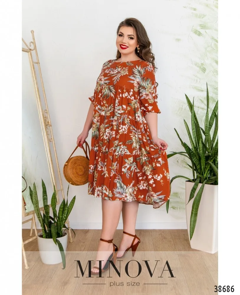 Платье 8614-1Б-кирпичный Minova