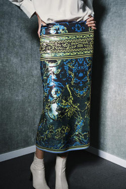 ZARA ЮБКА МИДИ С ПАЙЕТКАМИ — ZW COLLECTION LIMITED EDITION, РАЗНОЦВЕТНЫЙ