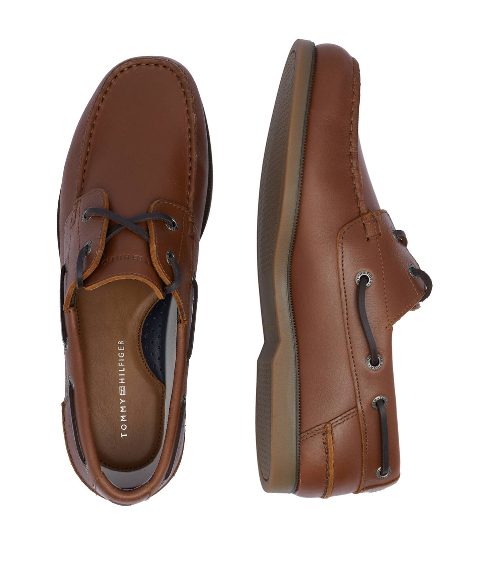 Кожаные мокасины th boat shoe core Tommy Hilfiger - коричневый(FM0FM04506)