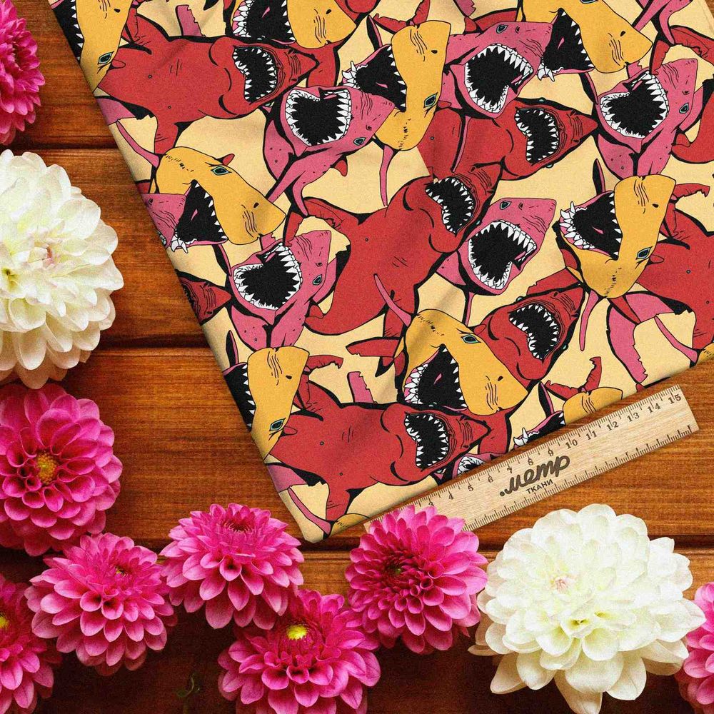 Ткань оксфорд 600 нападение акул