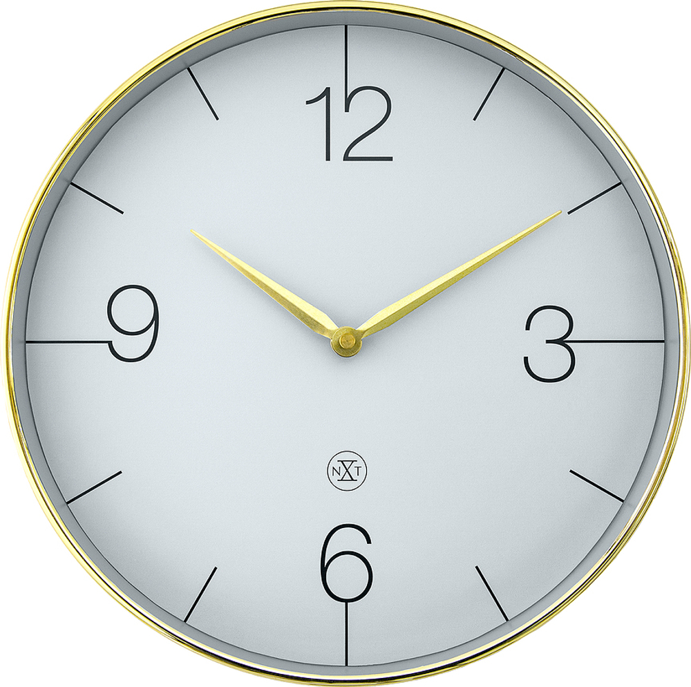 Настенные часы NeXtime Finesse, пластик, 30,5 см, серебристые