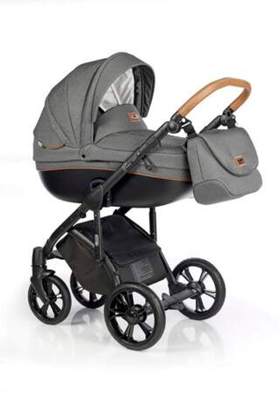 Детская коляска Roan Bass Soft 3 в 1 New 2019 (Серый) Black Dots
